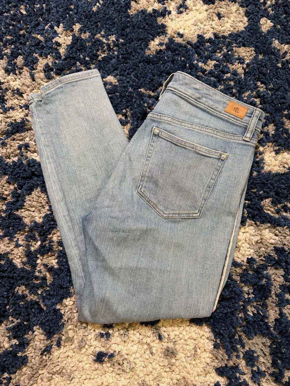 Lauren Ralph Lauren Women's Light Wash Skinny Jeans with Side Piping Detail